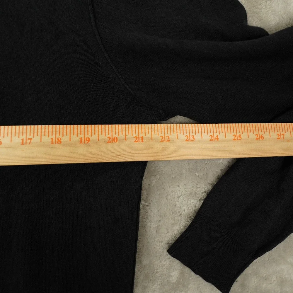 Banana Republic Silk Cashmere Quarter Zip Sweater Men's Large Black Quiet Luxury